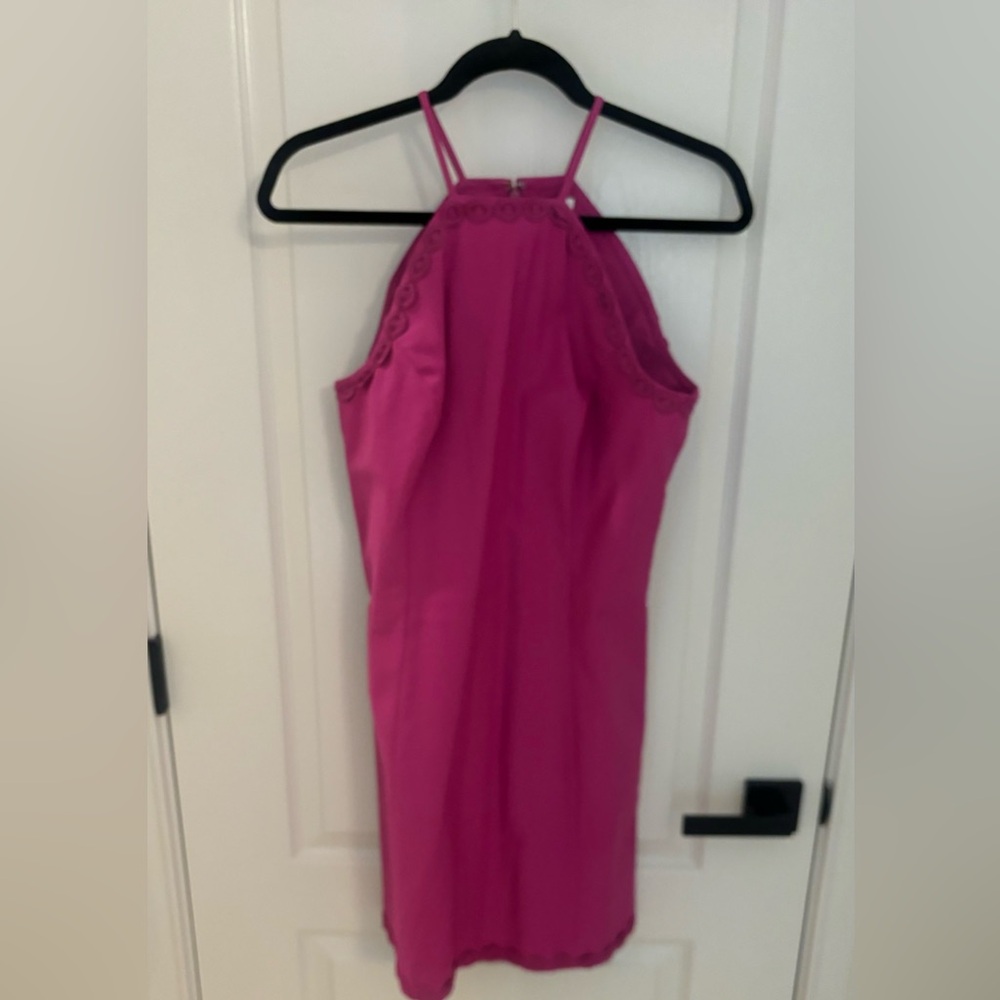 Crown & Ivy solid fusia purple strappy dress. Stretchy fabric fits great